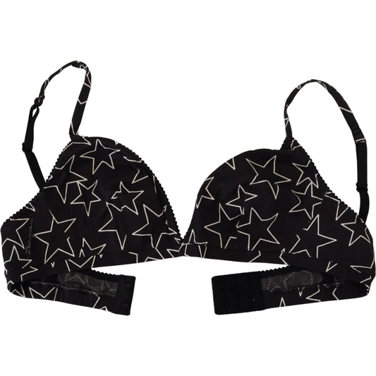 Dolce & Gabbana Black Millennials Star Non Wire Cotton Bra Underwear Dolce & Gabbana