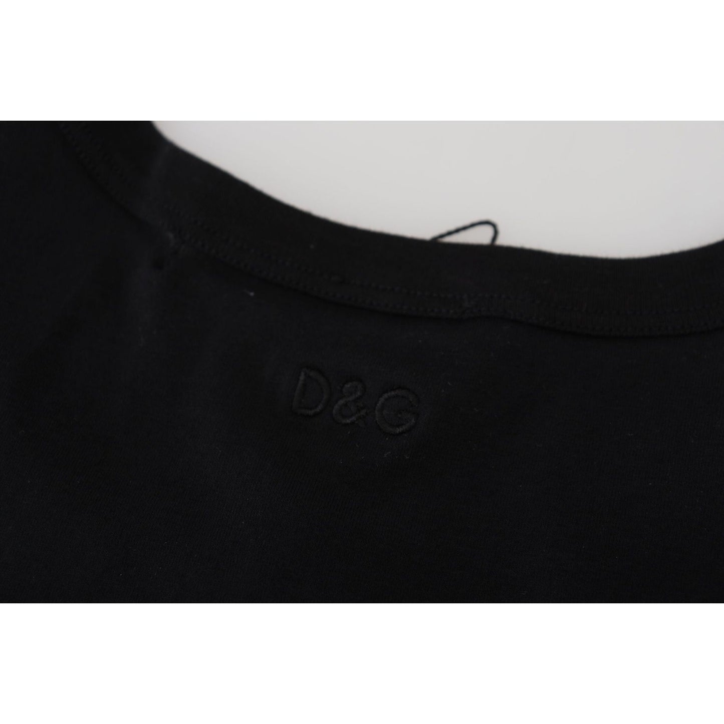 Dolce & Gabbana Black Cotton Stretch Short Sleeves Top Underwear Dolce & Gabbana