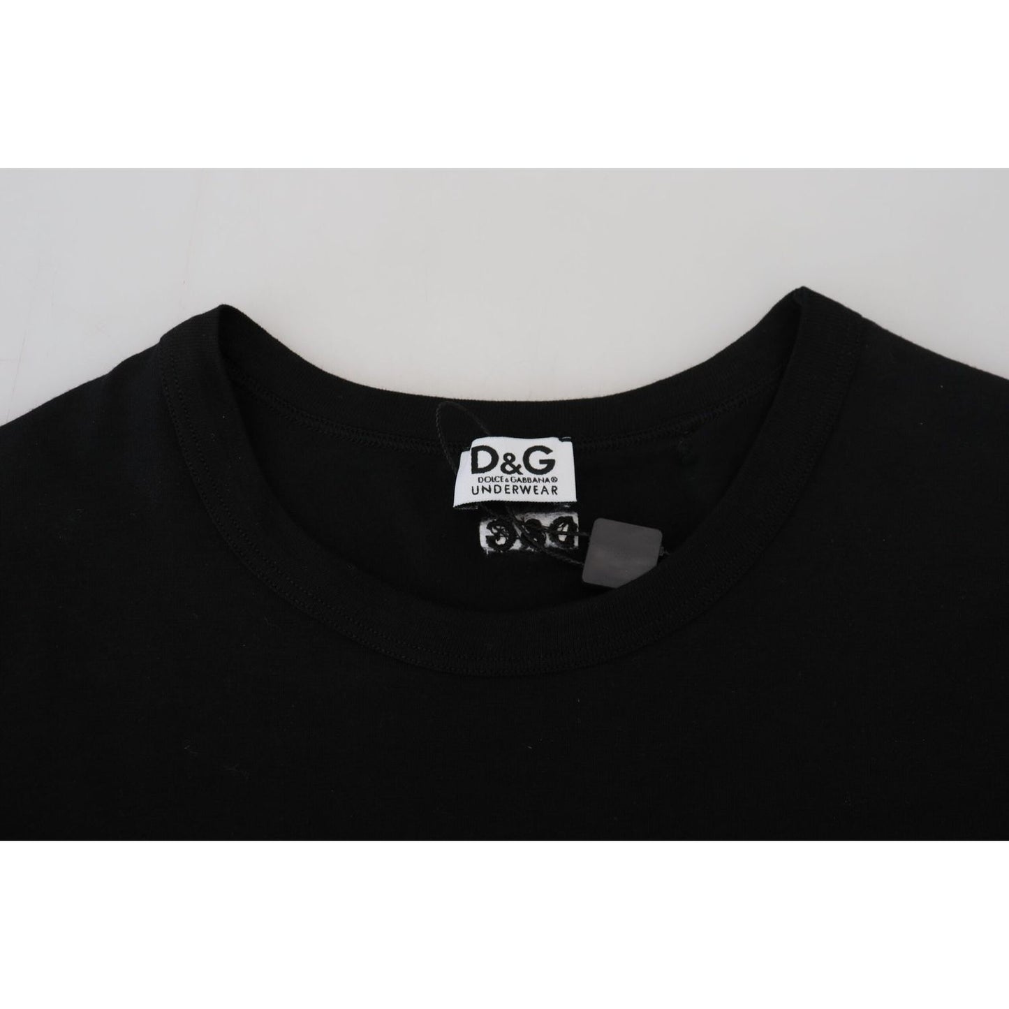 Dolce & Gabbana Black Cotton Stretch Short Sleeves Top Underwear Dolce & Gabbana