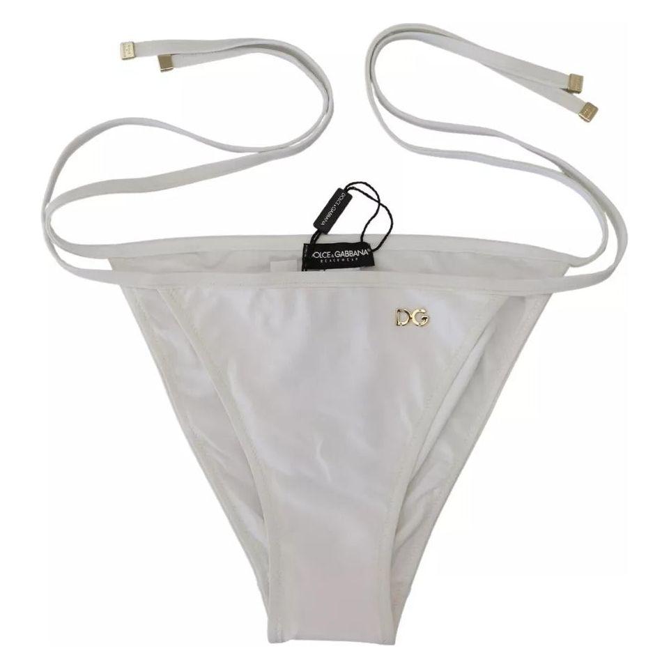 Dolce & Gabbana White DG Logo Beachwear Swimwear Bikini Bottom Dolce & Gabbana