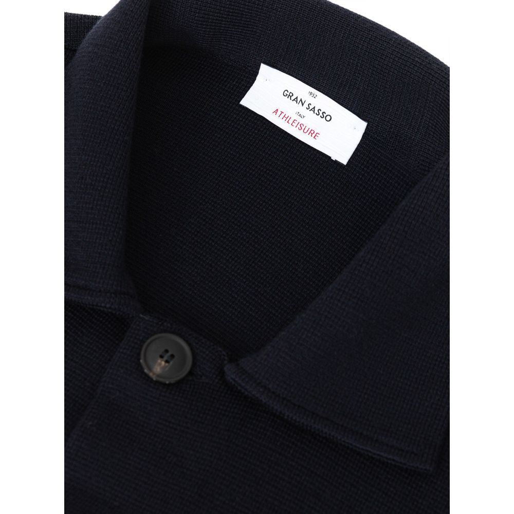 Gran Sasso Blue Wool Merino Shirt Gran Sasso