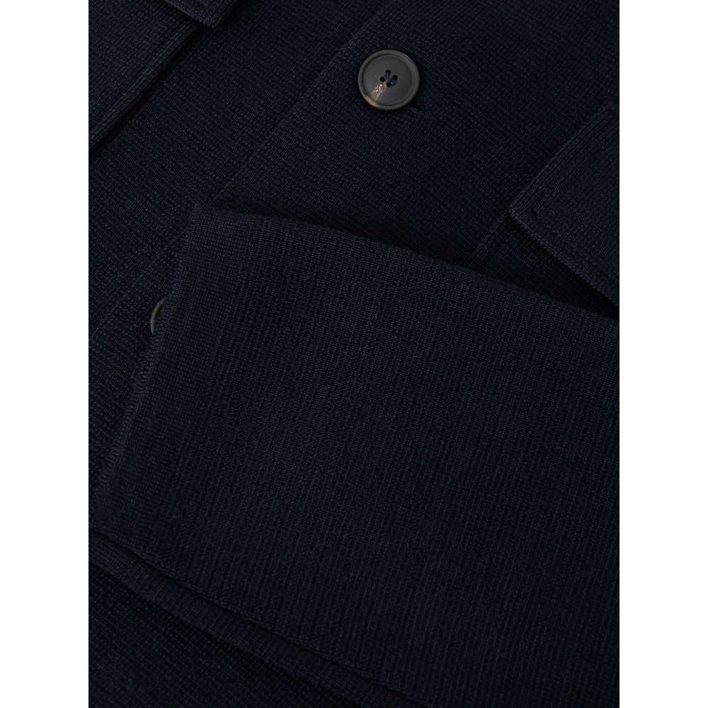 Gran Sasso Blue Wool Merino Shirt Gran Sasso