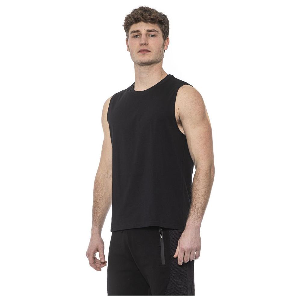 Tond Black Cotton Men's Tank Top Tond