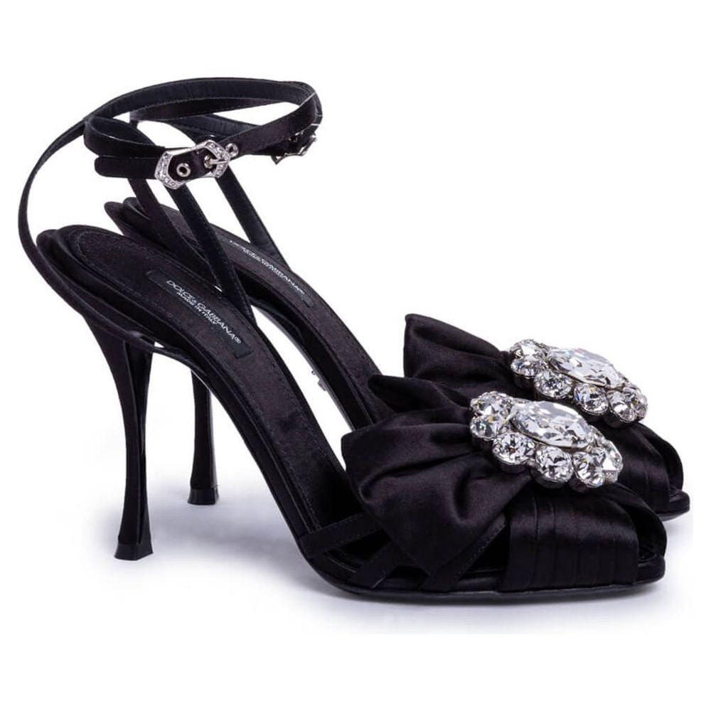 Dolce & Gabbana Black Leather Di Capra Sandal