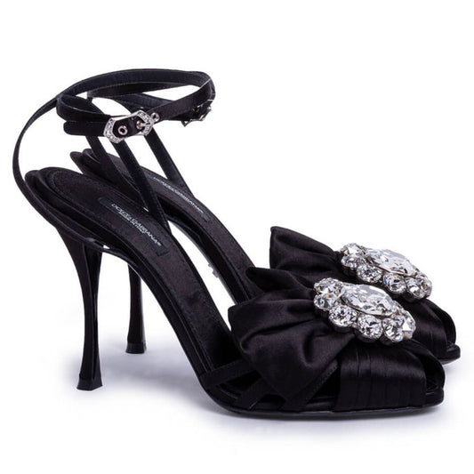 Dolce & Gabbana Black Leather Di Capra Sandal Dolce & Gabbana