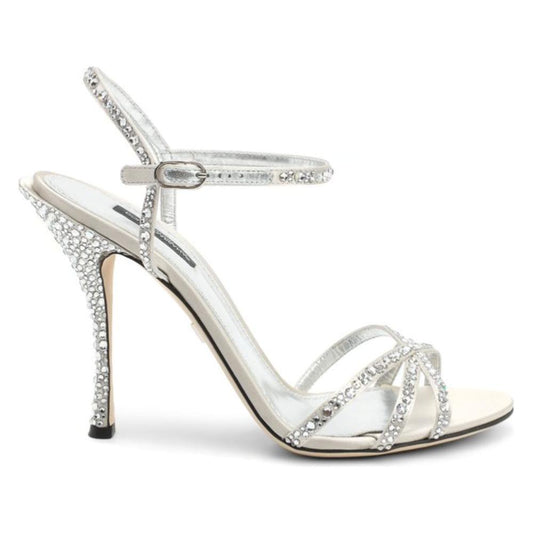 Dolce & Gabbana Gray Leather Di Calfskin Sandal Dolce & Gabbana