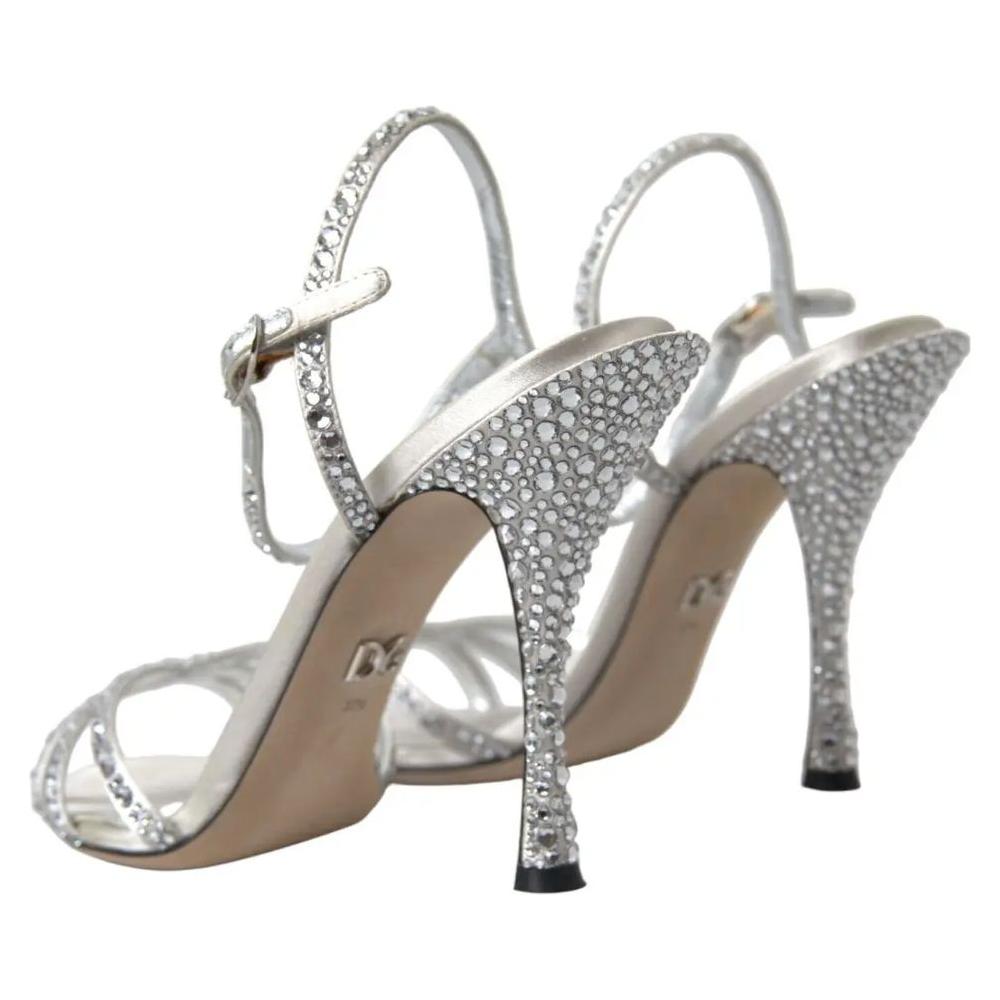 Dolce & Gabbana Gray Leather Di Calfskin Sandal