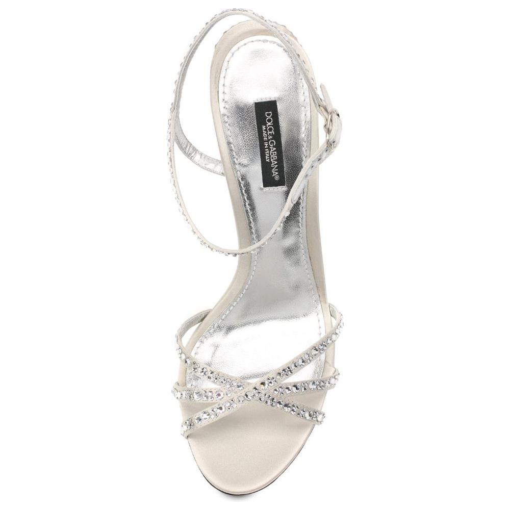 Dolce & Gabbana Gray Leather Di Calfskin Sandal Dolce & Gabbana