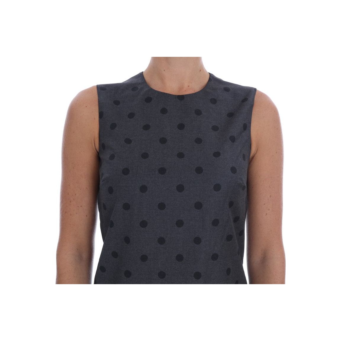 Dolce & Gabbana Chic Sleeveless Polka Dot Wool Dress Dolce & Gabbana