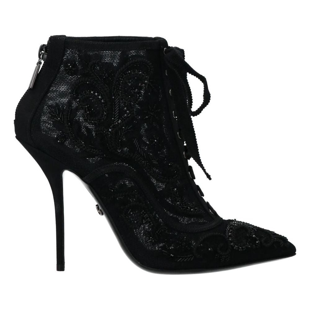 Dolce & Gabbana Black Polyester Boot