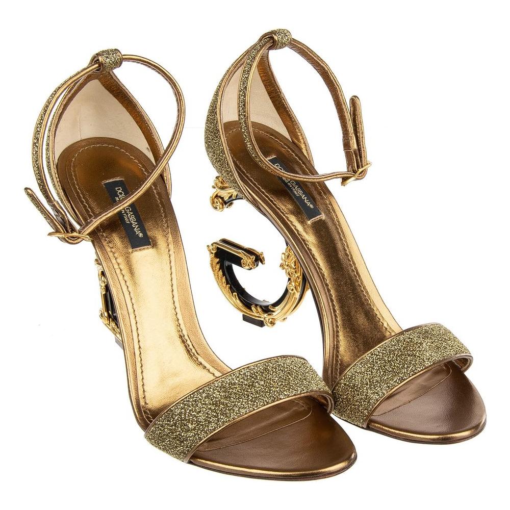 Dolce & Gabbana Yellow Leather Di Lambskin Sandal Dolce & Gabbana