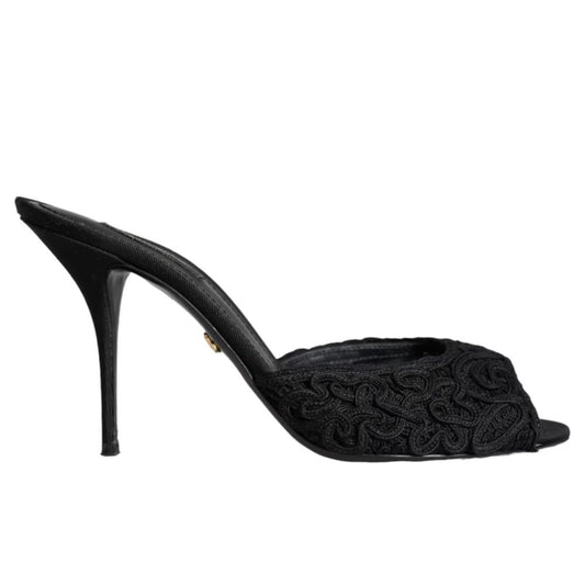 Dolce & Gabbana Black Cotton Sandal Dolce & Gabbana