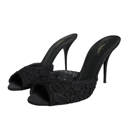 Dolce & Gabbana Black Cotton Sandal Dolce & Gabbana