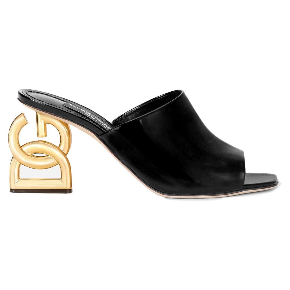 Dolce & Gabbana Black Leather Di Calfskin Sandal