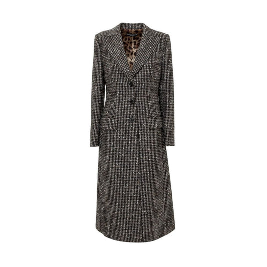 Dolce & Gabbana Brown Wool Jackets & Coat Dolce & Gabbana