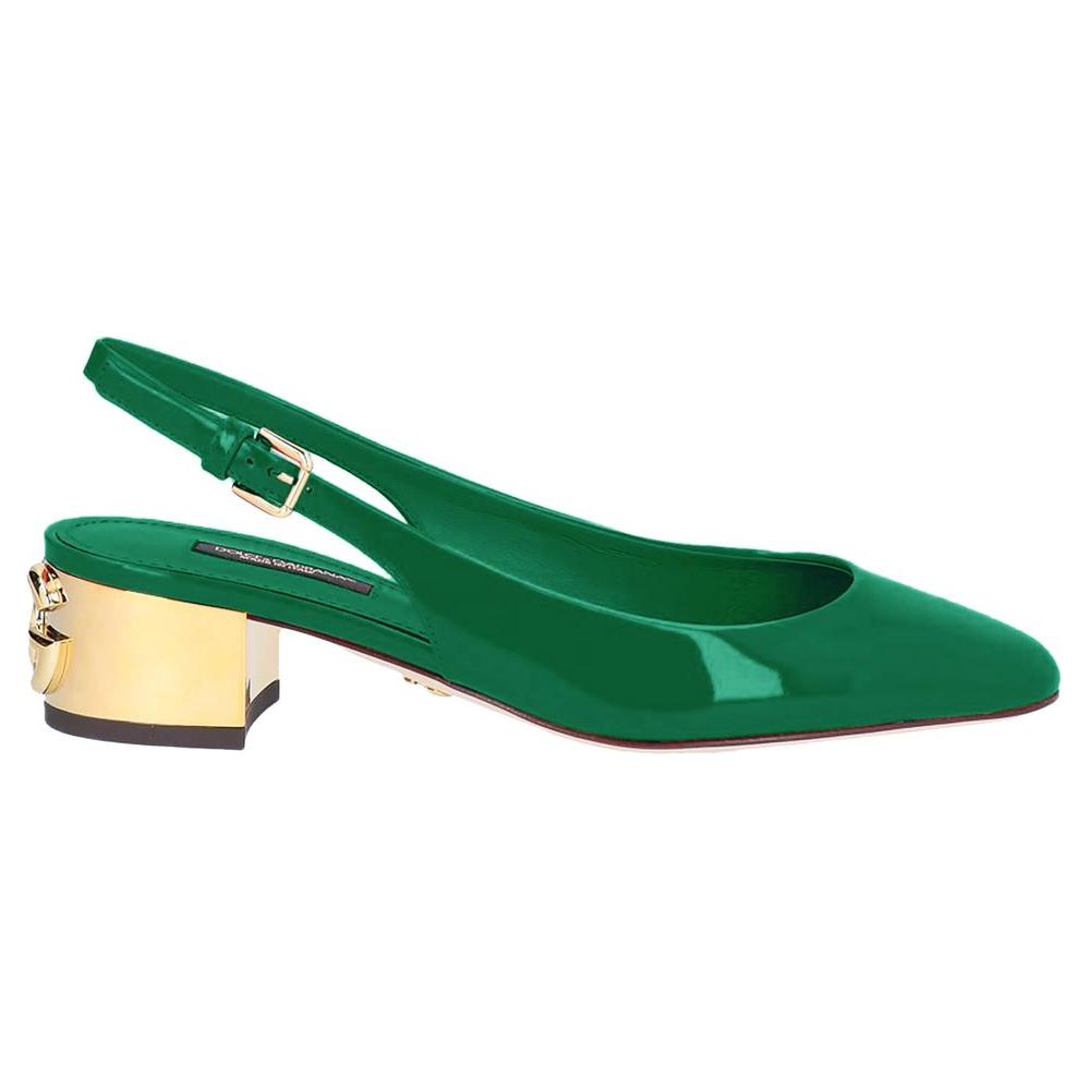 Dolce & Gabbana Green Leather Di Calfskin Pump Dolce & Gabbana