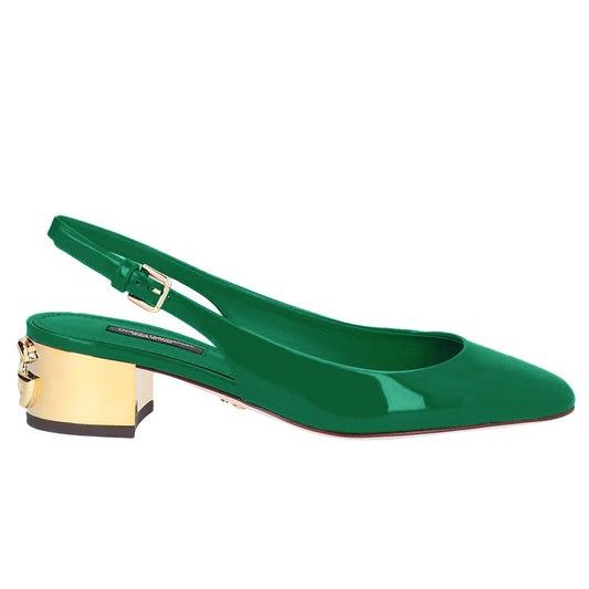 Dolce & Gabbana Green Leather Di Calfskin Pump Dolce & Gabbana