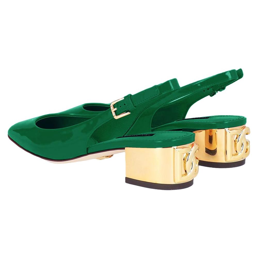 Dolce & Gabbana Green Leather Di Calfskin Pump Dolce & Gabbana