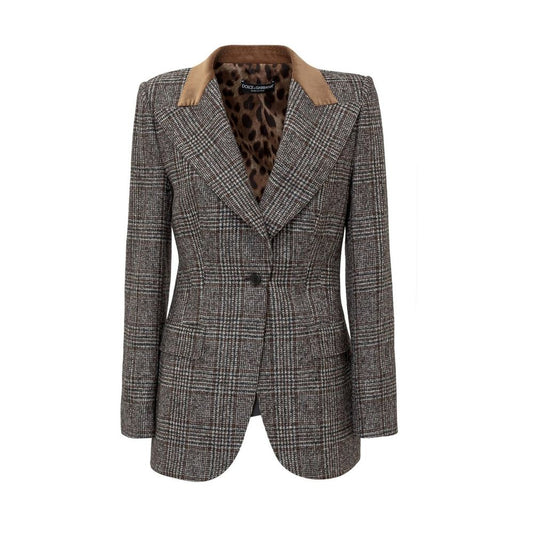 Dolce & Gabbana Brown Wool Jackets & Coat Dolce & Gabbana