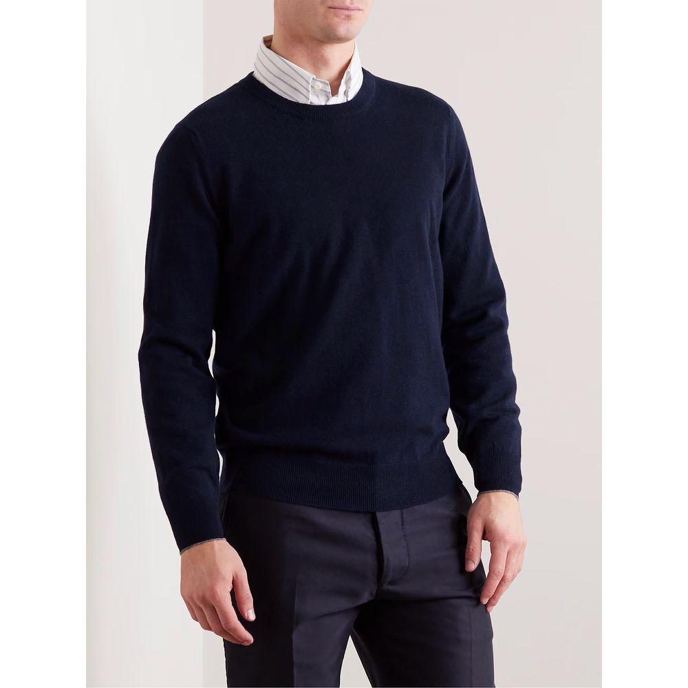 Brunello Cucinelli Blue Wool Sweater Brunello Cucinelli