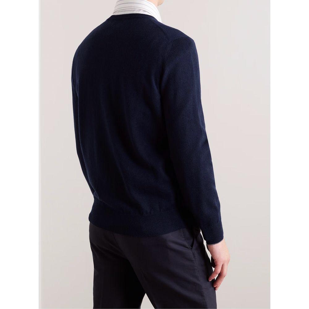 Brunello Cucinelli Blue Wool Sweater Brunello Cucinelli