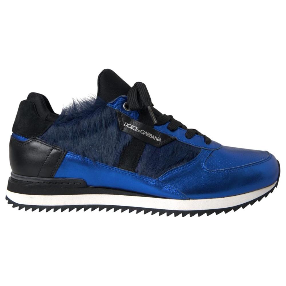 Dolce & Gabbana Blue Leather Di Lambskin Sneaker