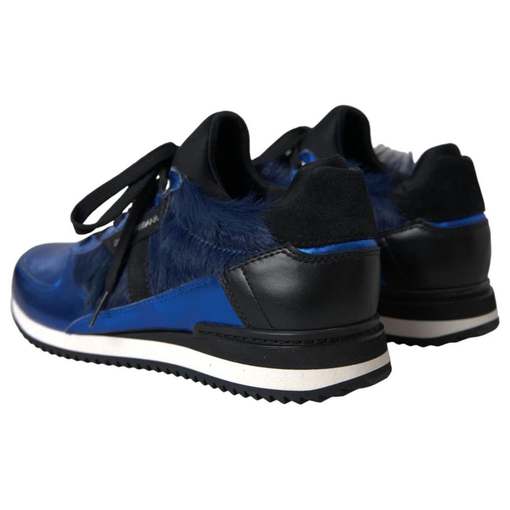 Dolce & Gabbana Blue Leather Di Lambskin Sneaker