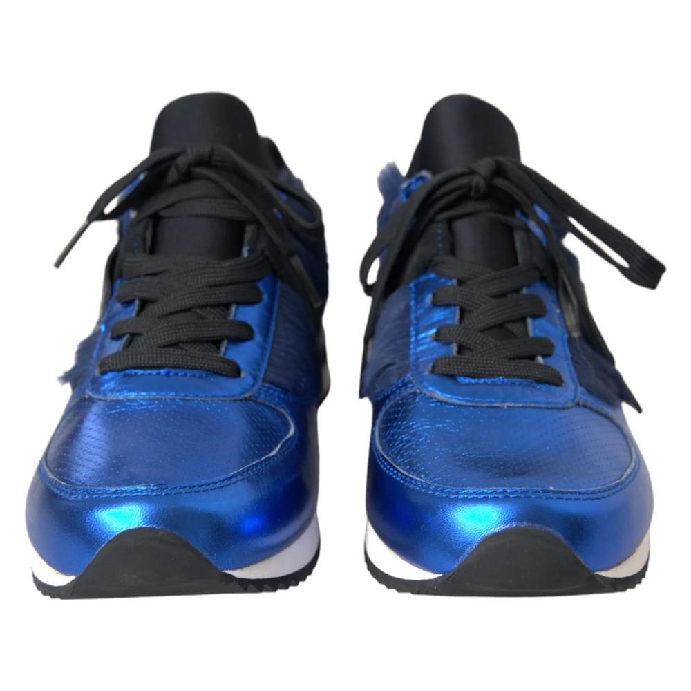 Dolce & Gabbana Blue Leather Di Lambskin Sneaker