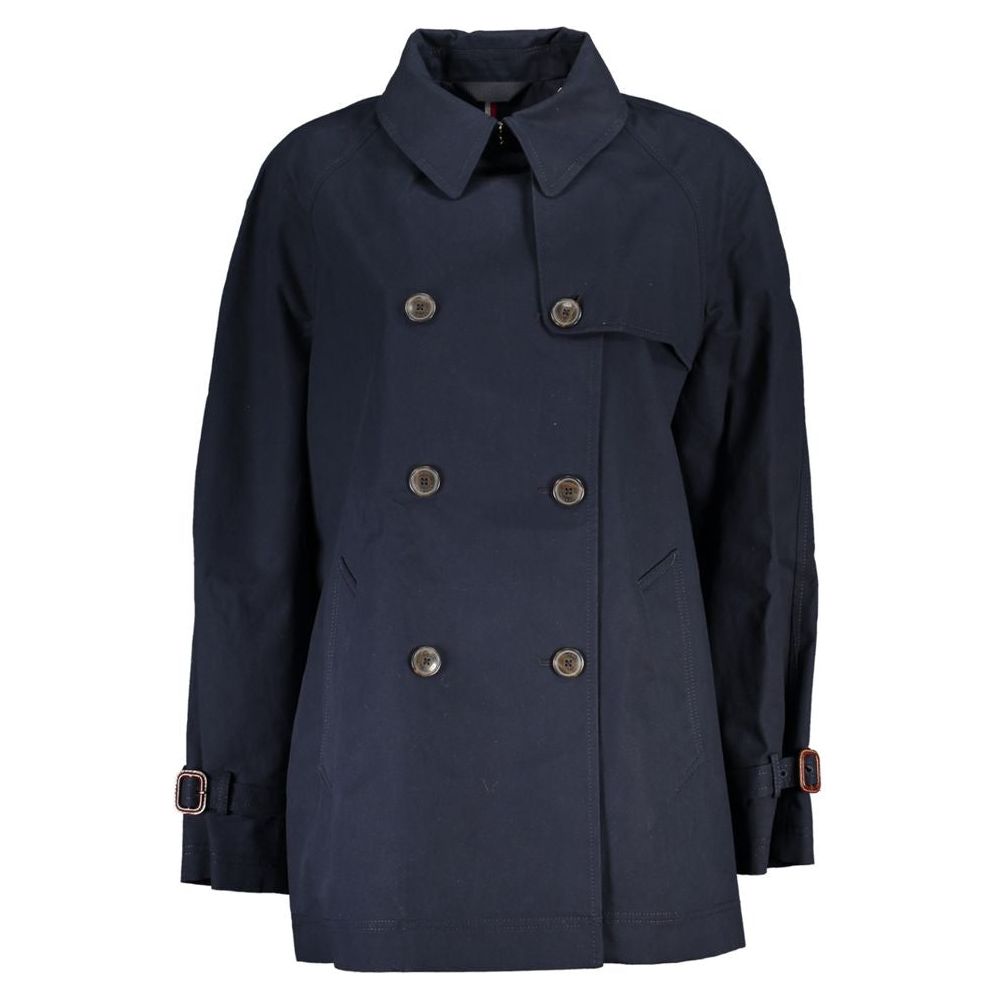 Tommy Hilfiger Blue Cotton Jackets & Coat Tommy Hilfiger