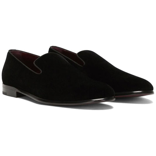 Dolce & Gabbana Black Cotton Loafer Dolce & Gabbana