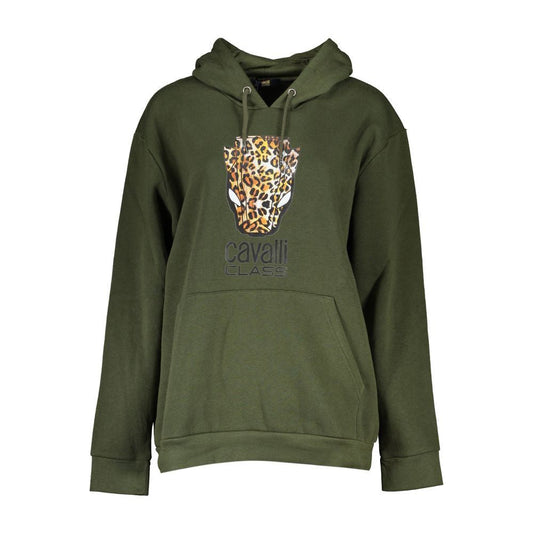 Cavalli Class Green Cotton Sweater