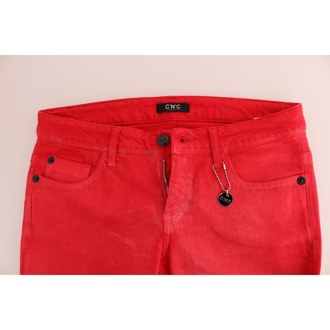 Costume National Radiant Red Super Slim Designer Jeans Costume National