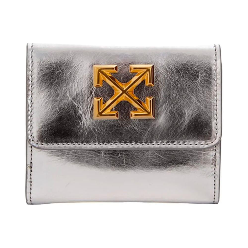 Off-White Silver Leather Wallet