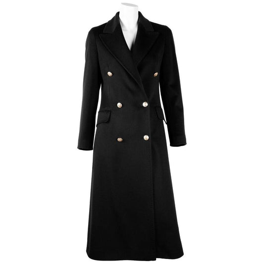 Made in Italy Black Wool Vergine Jackets & Coat Made in Italy