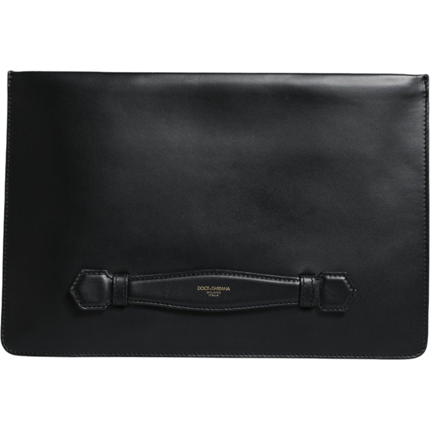 Dolce & Gabbana Black Calfskin Leather Mediterranean Pouch Bag Dolce & Gabbana