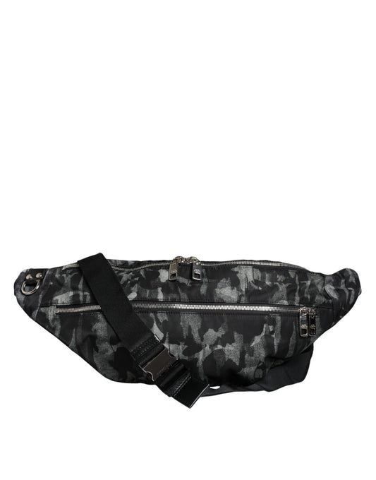 Dolce & Gabbana Black Leopard Fabric Belt Waist Fanny Pack Bag Dolce & Gabbana