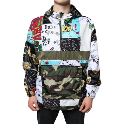 Dolce & Gabbana Multicolor Patchwork Cotton Hooded Jacket Dolce & Gabbana