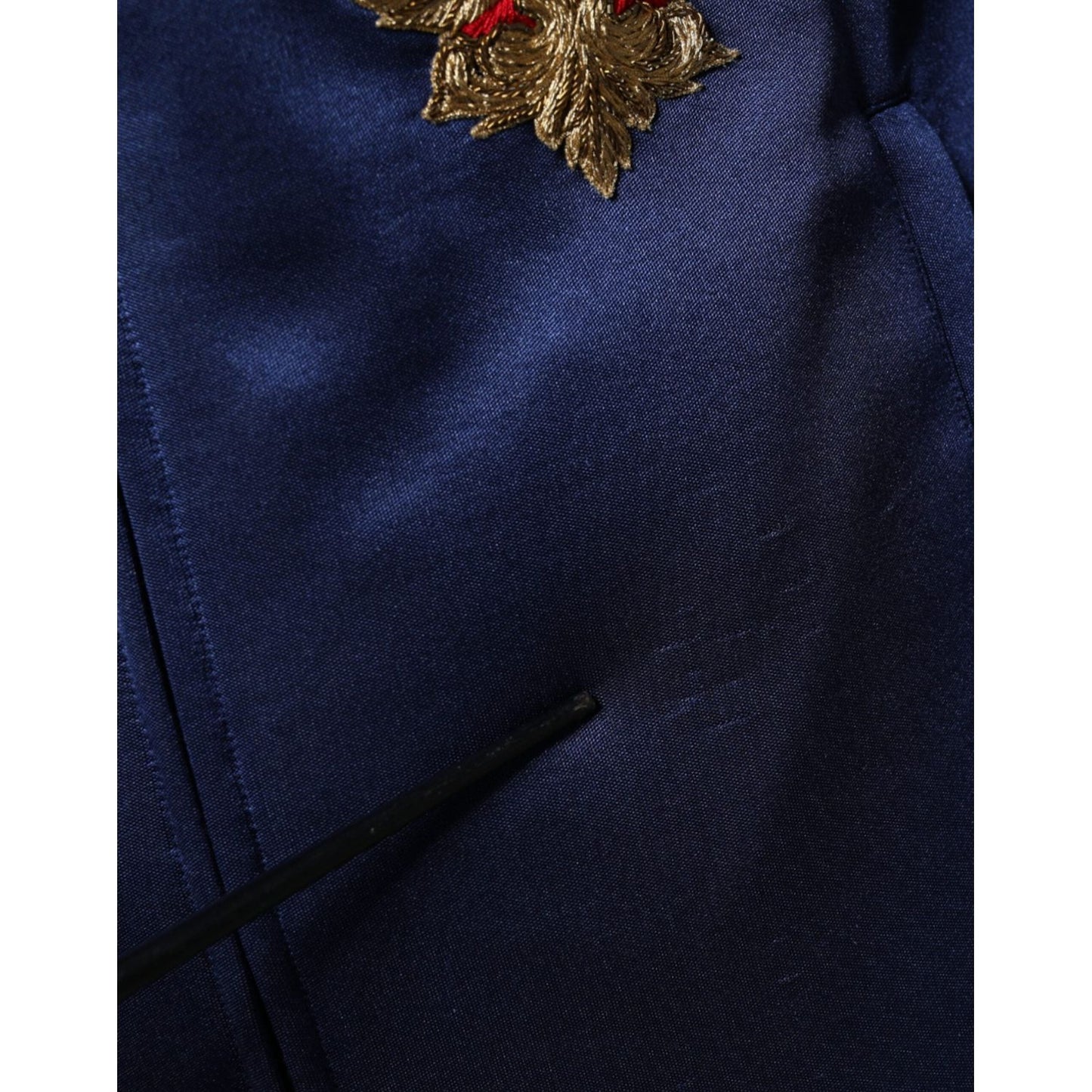 Dolce & Gabbana Blue Heraldic Patch Stripe King Bee Sweater Dolce & Gabbana