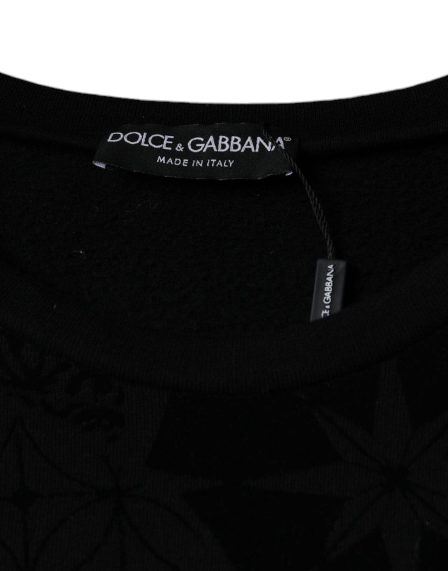 Dolce & Gabbana Black Printed Crew Neck Sweatshirt Sweater Dolce & Gabbana