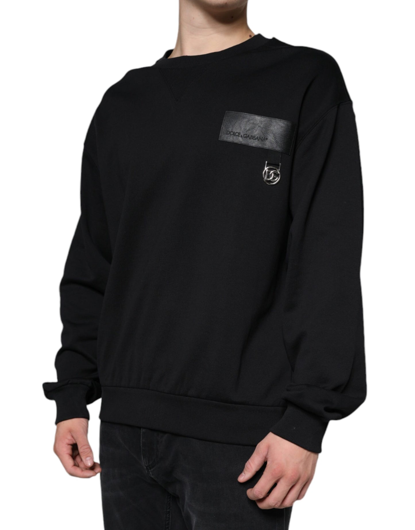 Dolce & Gabbana Black Logo Cotton Long Sleeves Sweatshirt Sweater Dolce & Gabbana