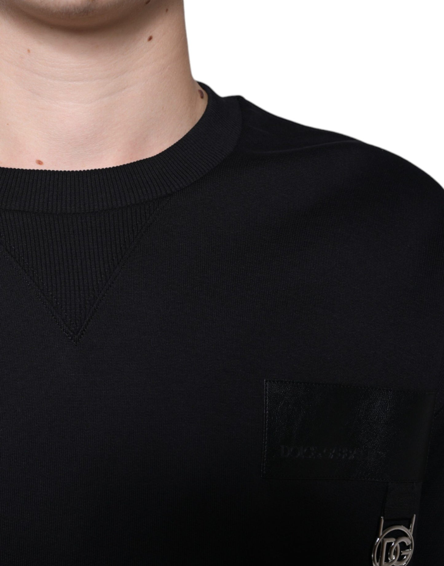 Dolce & Gabbana Black Logo Cotton Long Sleeves Sweatshirt Sweater Dolce & Gabbana