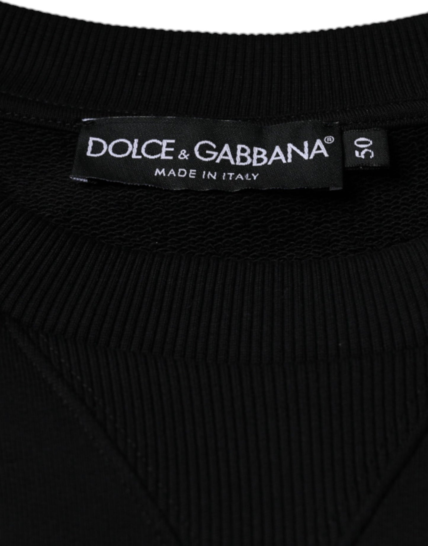 Dolce & Gabbana Black Logo Cotton Long Sleeves Sweatshirt Sweater Dolce & Gabbana