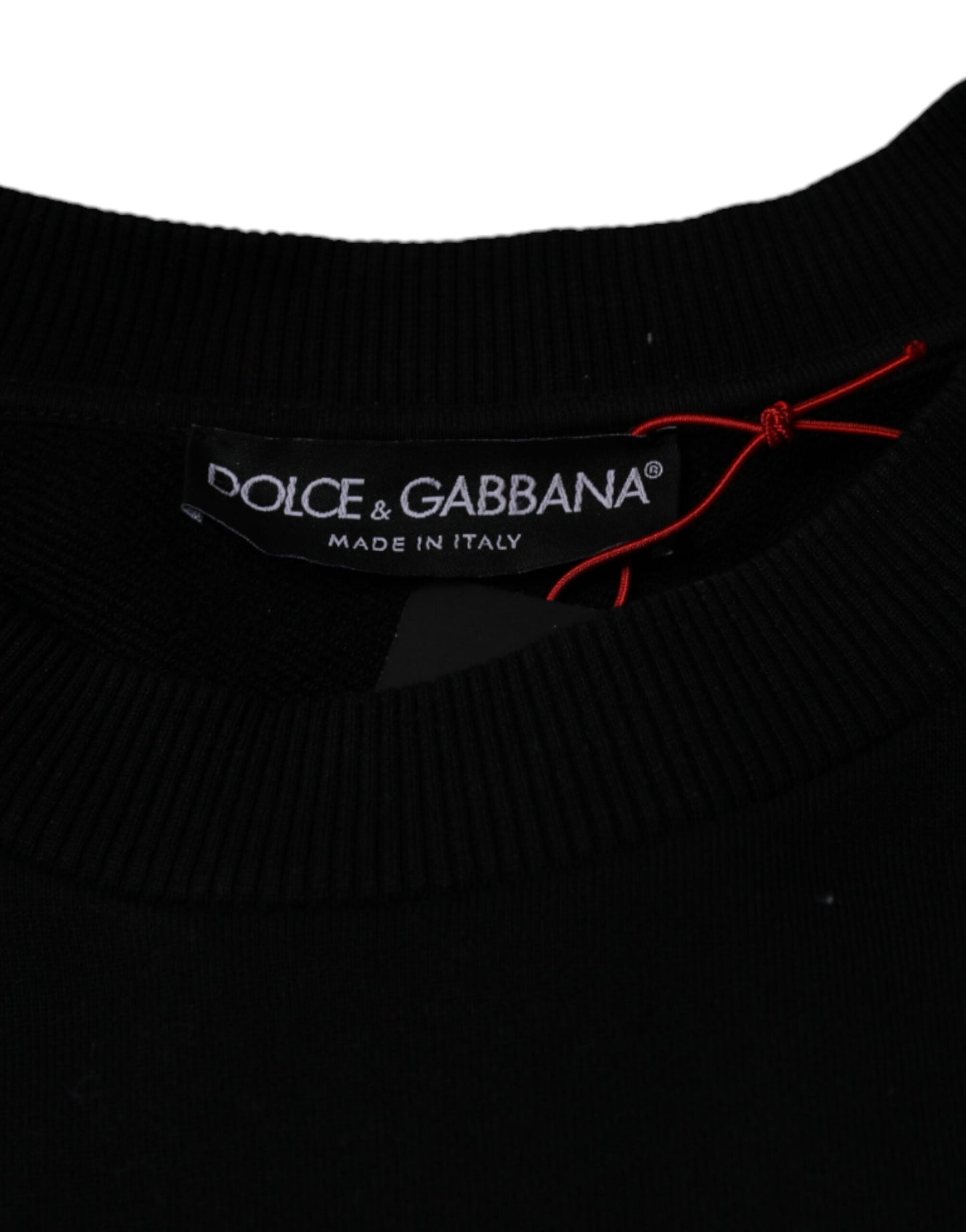 Dolce & Gabbana Black Cotton Crown Pullover Sweatshirt Sweater Dolce & Gabbana