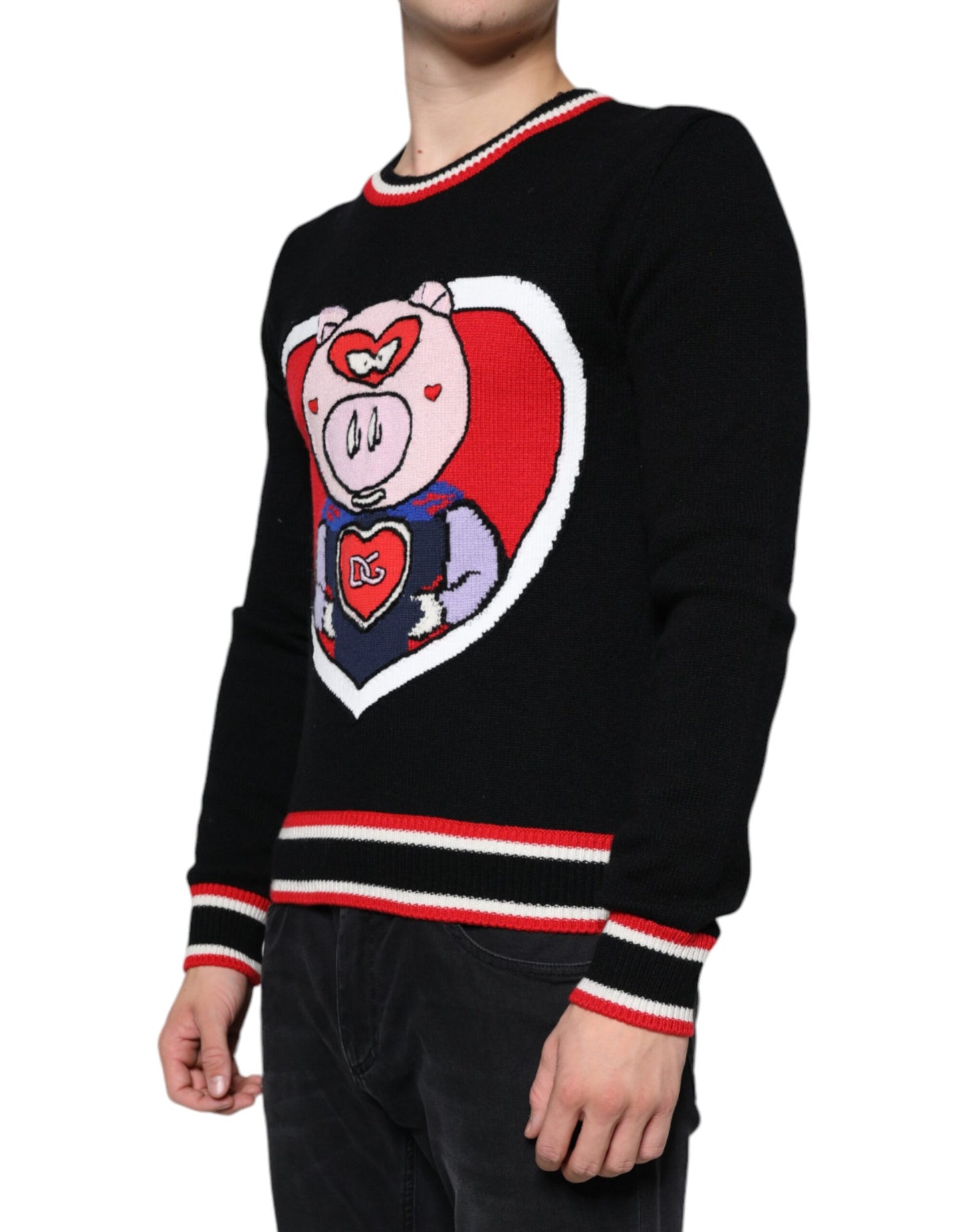 Dolce & Gabbana Black Cashmere Pig of the Year Pullover Sweater Dolce & Gabbana