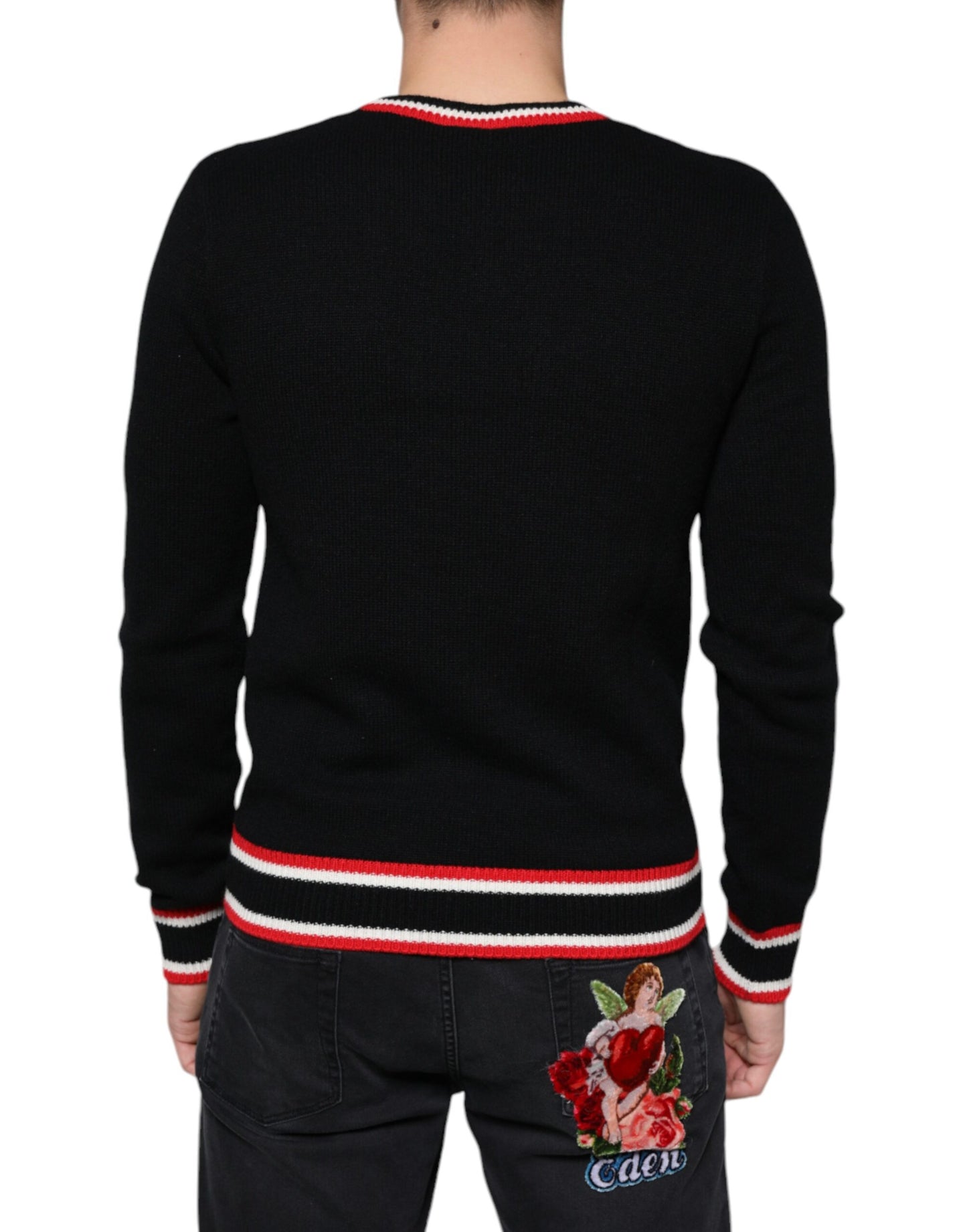 Dolce & Gabbana Black Cashmere Pig of the Year Pullover Sweater Dolce & Gabbana