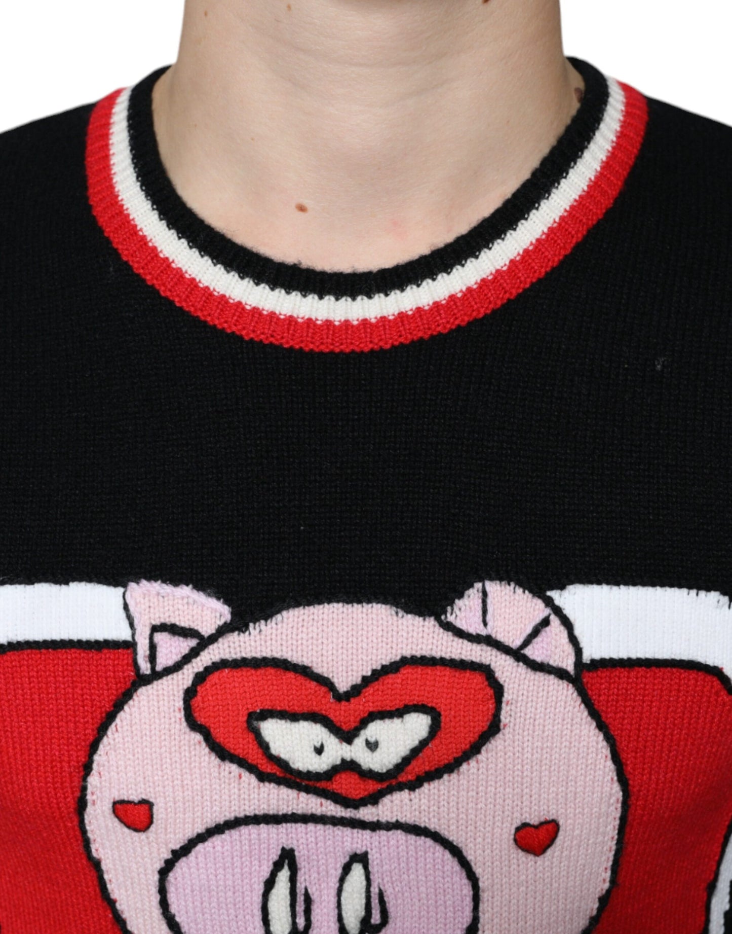 Dolce & Gabbana Black Cashmere Pig of the Year Pullover Sweater Dolce & Gabbana