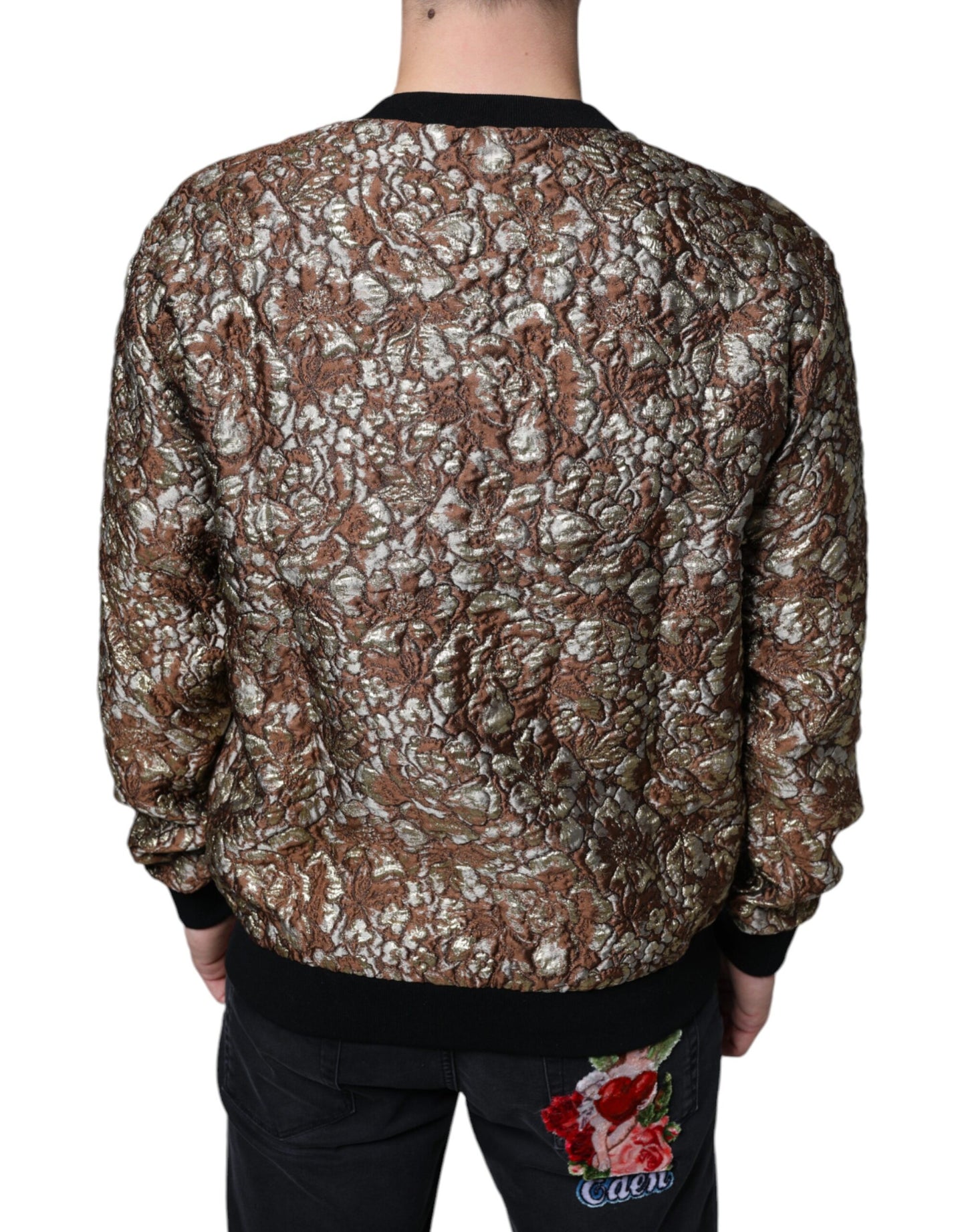 Dolce & Gabbana Brown Jacquard Mambo Pineapple Pullover Sweater Dolce & Gabbana