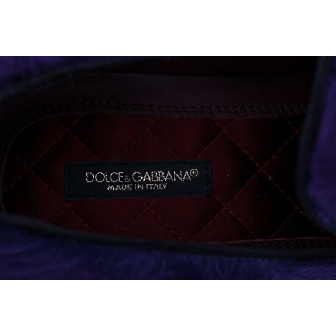 Dolce & Gabbana Plush Purple Sheep Fur Loafers Dolce & Gabbana