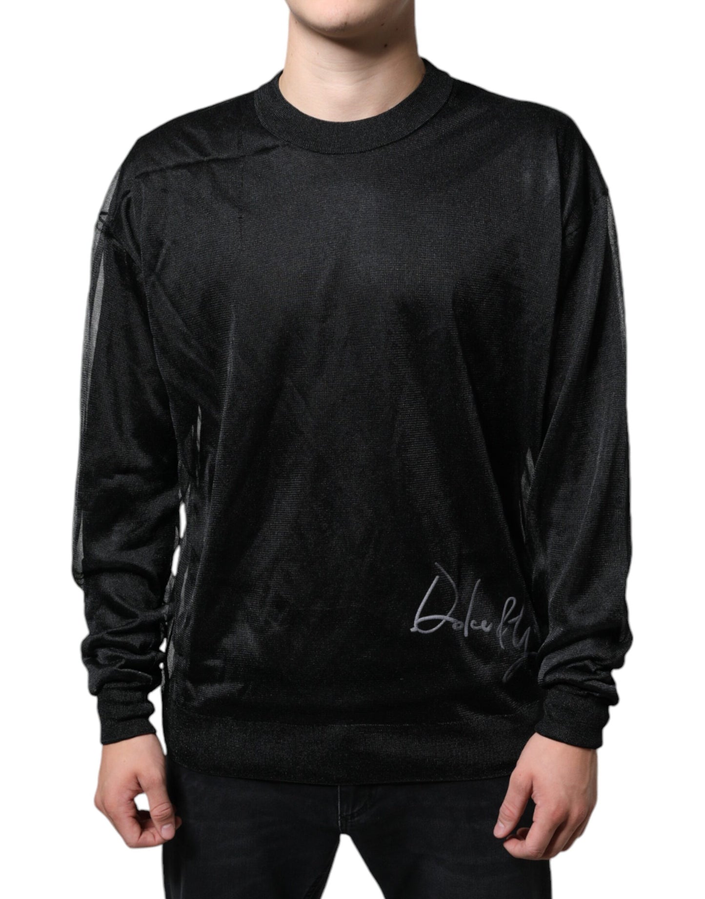 Dolce & Gabbana Black Polyester Pullover Sweatshirt Sweater Dolce & Gabbana