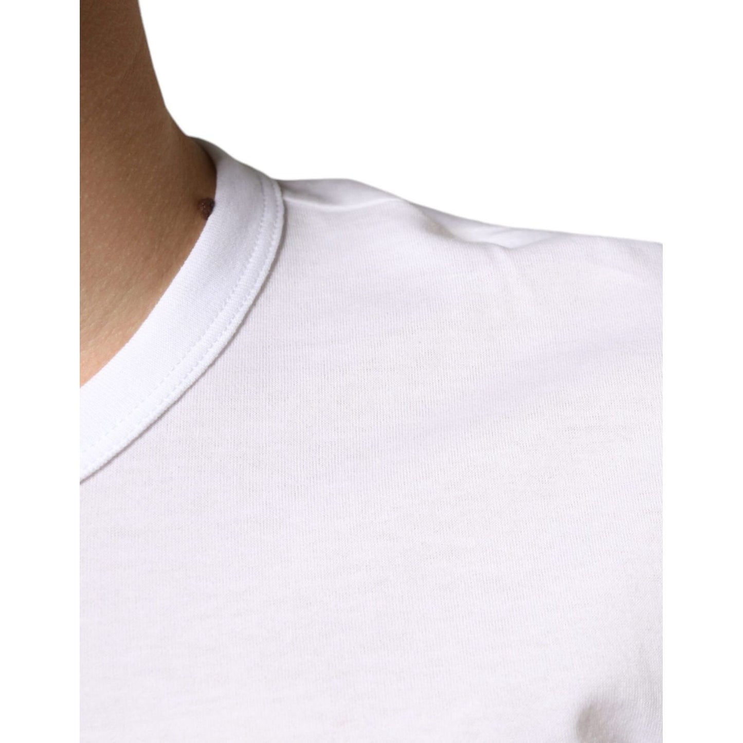 Dolce & Gabbana White Graphic Cotton Short Sleeve T-shirt Dolce & Gabbana